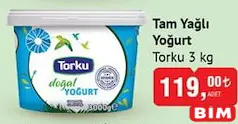 TORKU TAM YAĞLI YOĞURT 3 KG TORKU TAM YAĞLI YOĞURT 3 KG